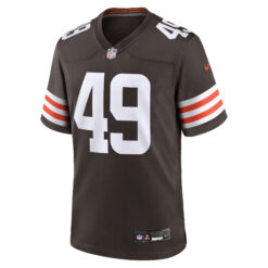 Alternative view of Carson Schwesinger Cleveland Browns Brown Home Game Jersey - All Stitched
