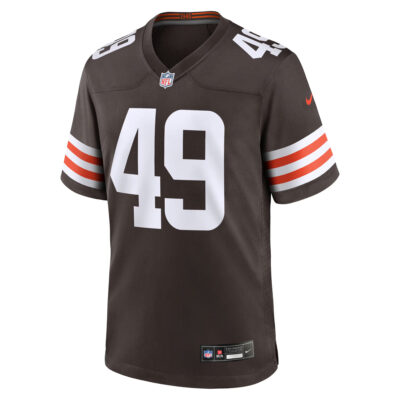 Alternative view of Carson Schwesinger Cleveland Browns Brown Home Game Jersey - All Stitched