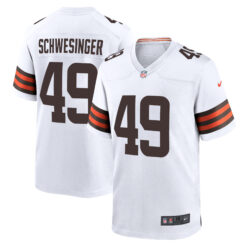 Carson Schwesinger Cleveland Browns White Away Game Jersey - All Stitched