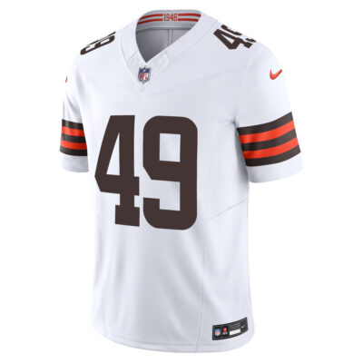 Alternative view of Carson Schwesinger Cleveland Browns White Away Vapor F.U.S.E Limited Jersey - All Stitched