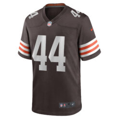 Alternative view of Harold Fannin Jr Cleveland Browns Brown Home Game Jersey - All Stitched