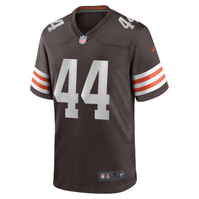 Alternative view of Harold Fannin Jr Cleveland Browns Brown Home Game Jersey - All Stitched