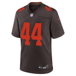 Alternative view of Harold Fannin Jr Cleveland Browns Brown Alternate Game Jersey - All Stitched