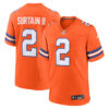 Patrick Surtain II Denver Broncos Orange Mile High Collection 1977 Throwback Game Jersey - All Stitched