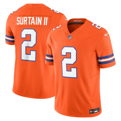 Patrick Surtain II Denver Broncos Orange Mile High Collection 1977 Throwback Vapor F.U.S.E Limited Jersey - All Stitched