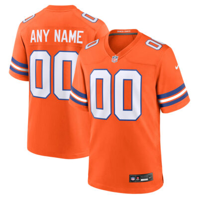 Custom Denver Broncos Orange Mile High Collection 1977 Throwback Game Jersey - All Stitched