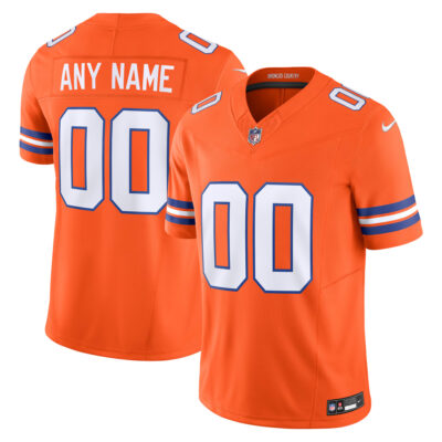 Custom Denver Broncos Orange Mile High Collection 1977 Throwback Vapor F.U.S.E Limited Jersey - All Stitched