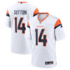Courtland Sutton Denver Broncos White Away Game Jersey - All Stitched