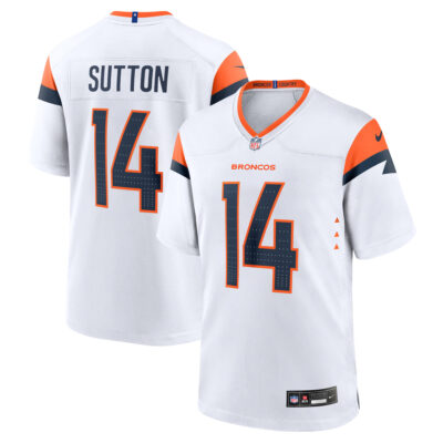 Courtland Sutton Denver Broncos White Away Game Jersey - All Stitched