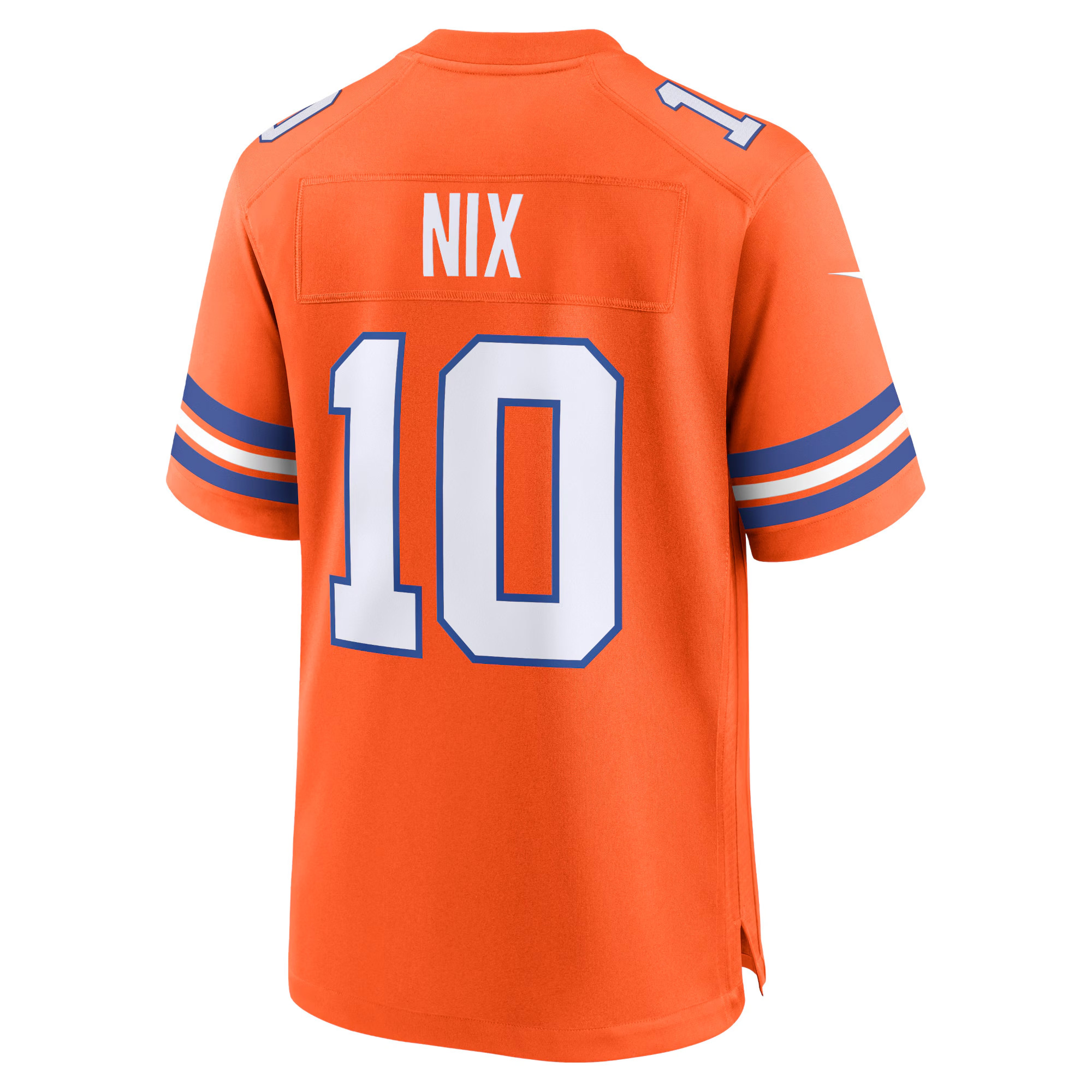 Bo Nix Denver Broncos Orange Mile High Collection 1977 Throwback Game Jersey - All Stitched - Image 3