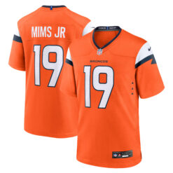 Marvin Mims Jr Denver Broncos Orange Home Game Jersey - All Stitched