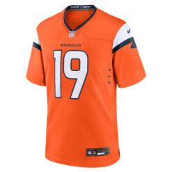 Alternative view of Marvin Mims Jr Denver Broncos Orange Home Game Jersey - All Stitched