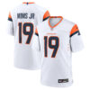 Marvin Mims Jr Denver Broncos White Away Game Jersey - All Stitched