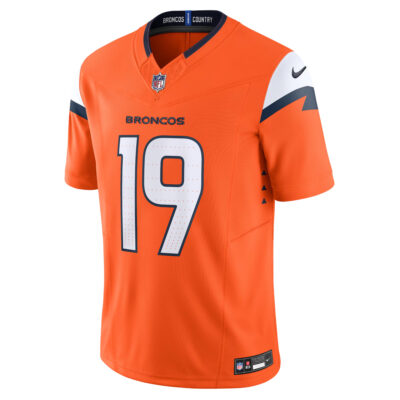 Alternative view of Marvin Mims Jr Denver Broncos Orange Home Vapor F.U.S.E Limited Jersey - All Stitched