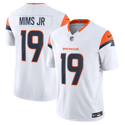 Marvin Mims Jr Denver Broncos White Away Vapor F.U.S.E Limited Jersey - All Stitched