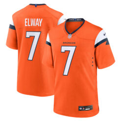 John Elway Denver Broncos Orange Home Game Jersey - All Stitched
