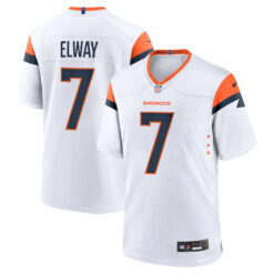 John Elway Denver Broncos White Away Game Jersey - All Stitched