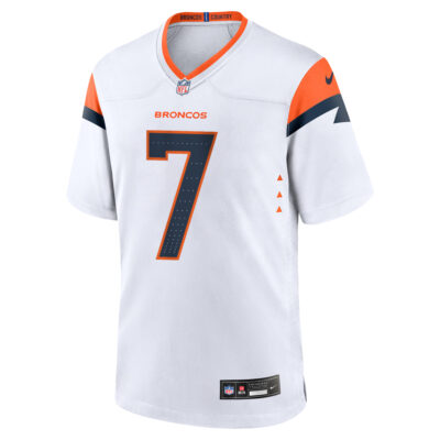 Alternative view of John Elway Denver Broncos White Away Game Jersey - All Stitched
