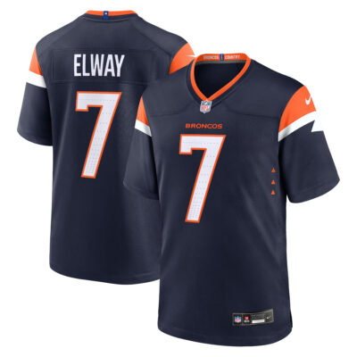 John Elway Denver Broncos Navy Alternate Game Jersey - All Stitched