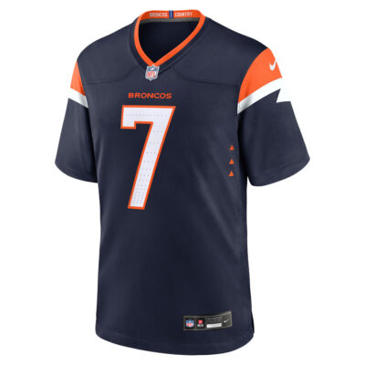 Alternative view of John Elway Denver Broncos Navy Alternate Game Jersey - All Stitched