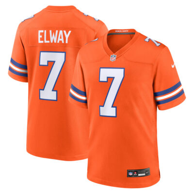 John Elway Denver Broncos Orange Mile High Collection 1977 Throwback Game Jersey - All Stitched