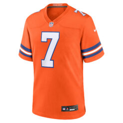 Alternative view of John Elway Denver Broncos Orange Mile High Collection 1977 Throwback Game Jersey - All Stitched