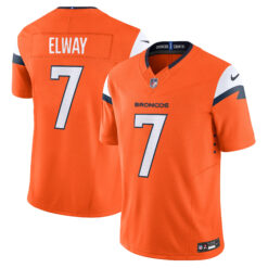 John Elway Denver Broncos Orange Home Vapor F.U.S.E Limited Jersey - All Stitched
