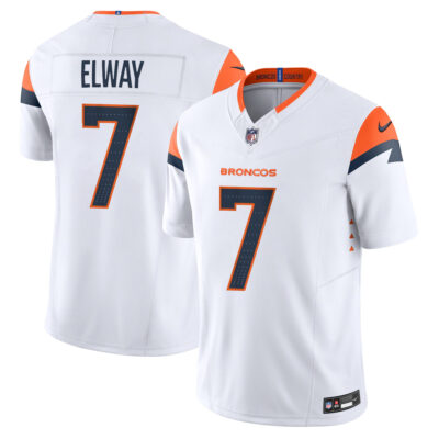 John Elway Denver Broncos White Away Vapor F.U.S.E Limited Jersey - All Stitched