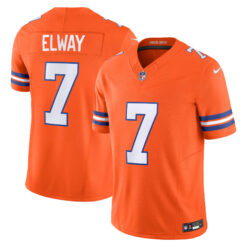 John Elway Denver Broncos Orange Mile High Collection 1977 Throwback Vapor F.U.S.E Limited Jersey - All Stitched