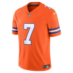 Alternative view of John Elway Denver Broncos Orange Mile High Collection 1977 Throwback Vapor F.U.S.E Limited Jersey - All Stitched