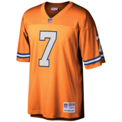 Alternative view of John Elway Denver Broncos Orange 1990 Throwback Jersey - All Stitched