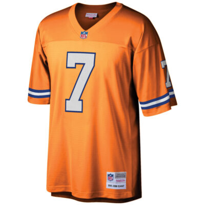 Alternative view of John Elway Denver Broncos Orange 1990 Throwback Jersey - All Stitched