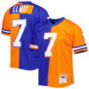 John Elway Denver Broncos Royal Orange Split Throwback Jersey - All Stitched