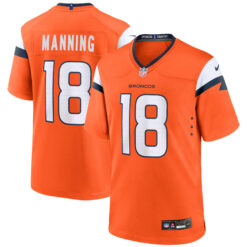 Peyton Manning Denver Broncos Orange Home Game Jersey - All Stitched