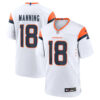Peyton Manning Denver Broncos White Away Game Jersey - All Stitched