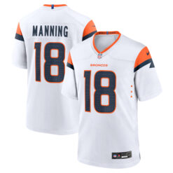 Peyton Manning Denver Broncos White Away Game Jersey - All Stitched