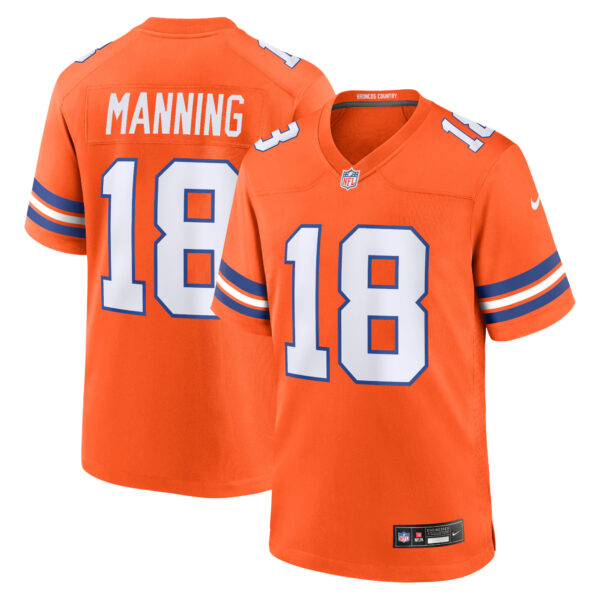 Peyton Manning Denver Broncos Orange Mile High Collection 1977 Throwback Game Jersey - All Stitched