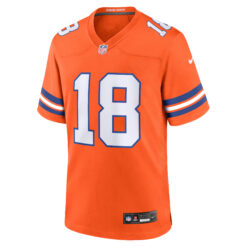 Alternative view of Peyton Manning Denver Broncos Orange Mile High Collection 1977 Throwback Game Jersey - All Stitched