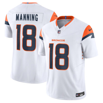 Peyton Manning Denver Broncos White Away Vapor F.U.S.E Limited Jersey - All Stitched
