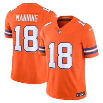Peyton Manning Denver Broncos Orange Mile High Collection 1977 Throwback Vapor F.U.S.E Limited Jersey - All Stitched