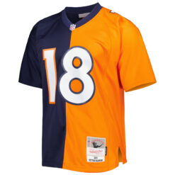 Alternative view of Peyton Manning Denver Broncos Orange Navy Split 2015 Legacy Jersey - All Stitched