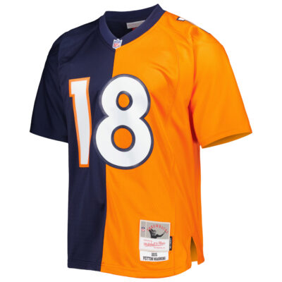 Alternative view of Peyton Manning Denver Broncos Orange Navy Split 2015 Legacy Jersey - All Stitched