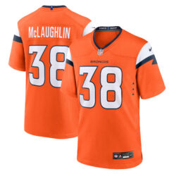 Jaleel McLaughlin Denver Broncos Orange Home Game Jersey - All Stitched