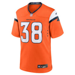 Alternative view of Jaleel McLaughlin Denver Broncos Orange Home Game Jersey - All Stitched