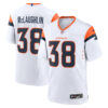 Jaleel McLaughlin Denver Broncos White Away Game Jersey - All Stitched