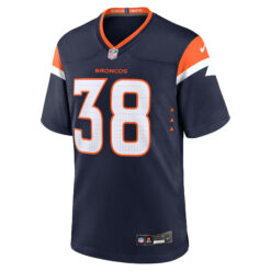 Alternative view of Jaleel McLaughlin Denver Broncos Navy Alternate Game Jersey - All Stitched