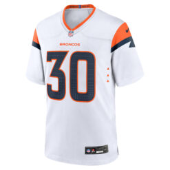 Alternative view of Terrell Davis Denver Broncos White Away Game Jersey - All Stitched