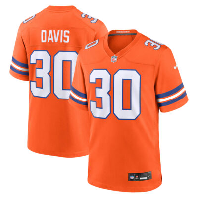 Terrell Davis Denver Broncos Orange Mile High Collection 1977 Throwback Game Jersey - All Stitched