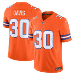 Terrell Davis Denver Broncos Orange Mile High Collection 1977 Throwback Vapor F.U.S.E Limited Jersey - All Stitched