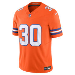 Alternative view of Terrell Davis Denver Broncos Orange Mile High Collection 1977 Throwback Vapor F.U.S.E Limited Jersey - All Stitched